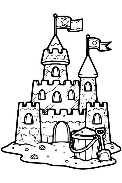 Beach Coloring Page 1, Beach coloring page