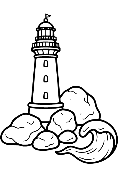 Beach Coloring Page 6, Beach coloring page