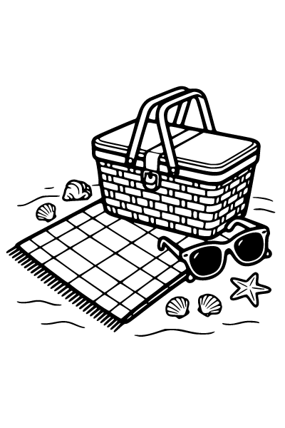 Beach Coloring Page 7, Beach coloring page