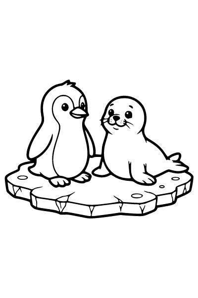 Cute Animals Coloring Page 3, Cute Animals coloring page