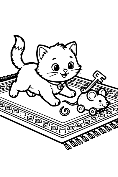 Cute Cat Coloring Page 10, Cute Cat coloring page