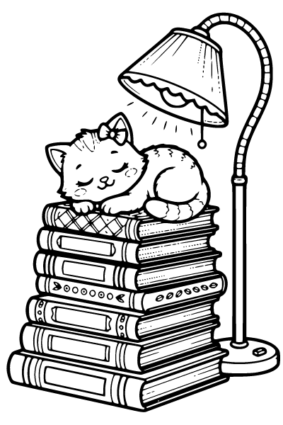 Cute Cat Coloring Page 12, Cute Cat coloring page