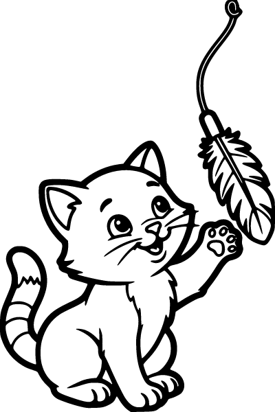 Cute Cat Coloring Page 2, Cute Cat coloring page