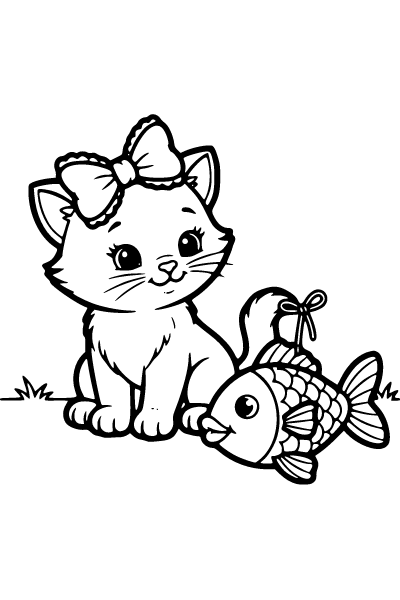 Cute Cat Coloring Page 4, Cute Cat coloring page