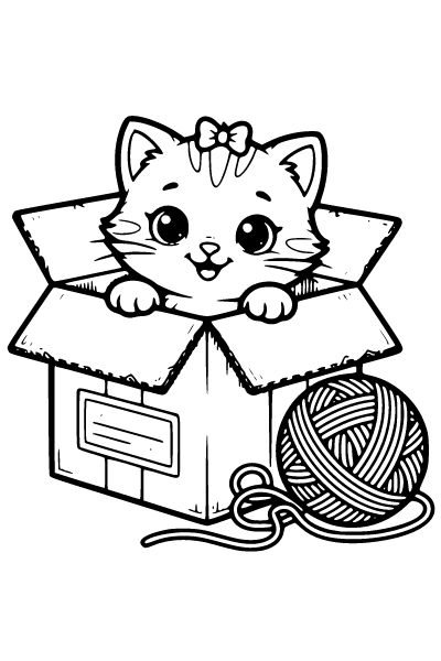 Cute Cat Coloring Page 5, Cute Cat coloring page