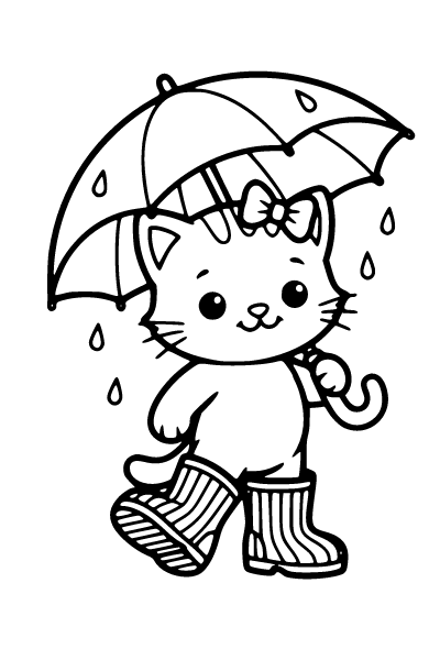 Cute Cat Coloring Page 6, Cute Cat coloring page