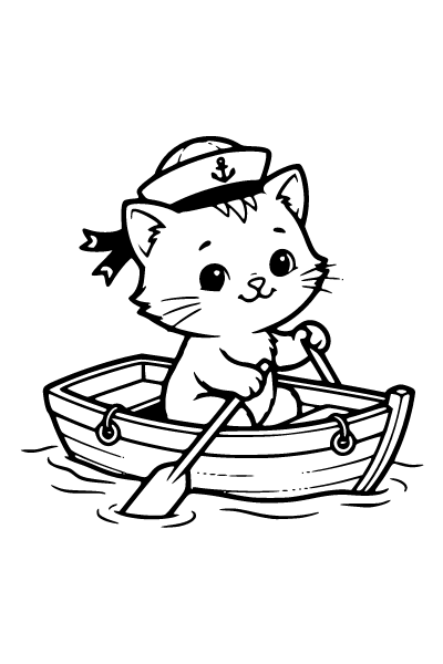 Cute Cat Coloring Page 9, Cute Cat coloring page