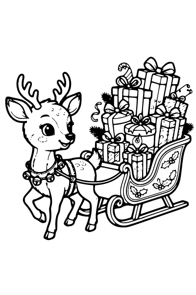 Cute Christmas Coloring Page 12, Cute Christmas coloring page