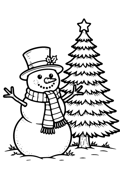 Cute Christmas Coloring Page 2, Cute Christmas coloring page