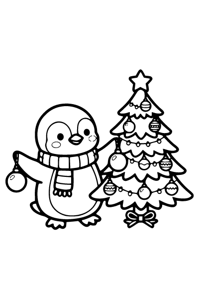 Cute Christmas Coloring Page 3, Cute Christmas coloring page