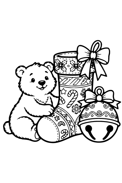 Cute Christmas Coloring Page 4, Cute Christmas coloring page