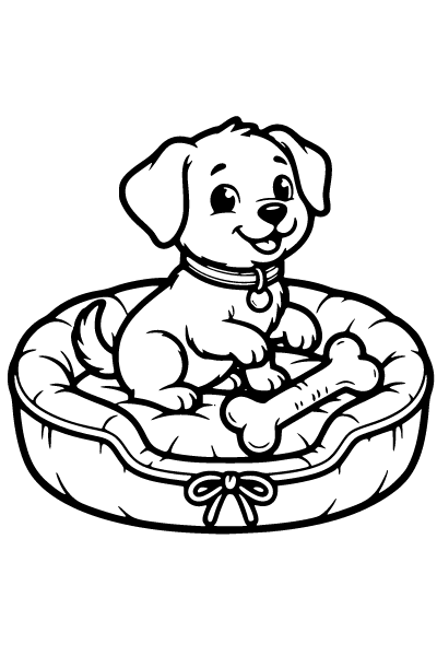 Cute Dog Coloring Page 1, Cute Dog coloring page
