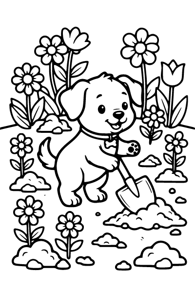 Cute Dog Coloring Page 11, Cute Dog coloring page