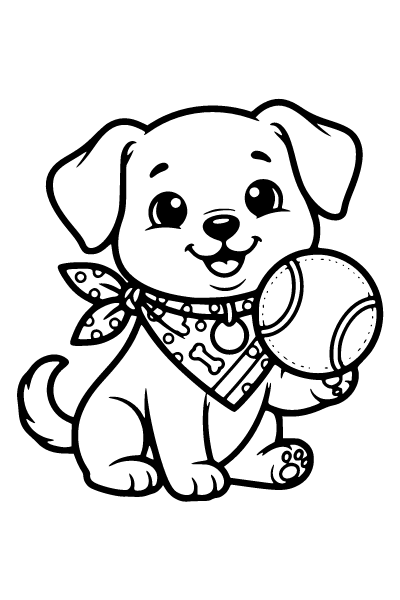 Cute Dog Coloring Page 2, Cute Dog coloring page