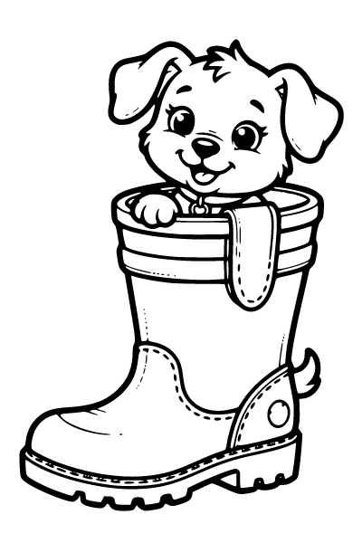 Cute Dog Coloring Page 3, Cute Dog coloring page