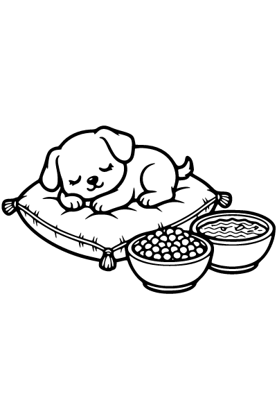 Cute Dog Coloring Page 4, Cute Dog coloring page