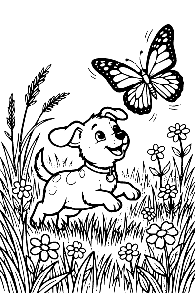 Cute Dog Coloring Page 5, Cute Dog coloring page