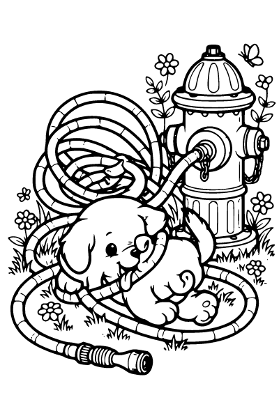 Cute Dog Coloring Page 8, Cute Dog coloring page