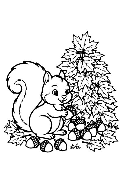 Cute Fall Coloring Page 1, Cute Fall coloring page