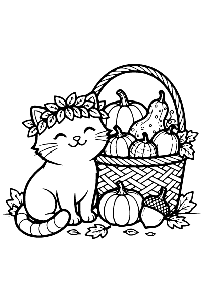 Cute Fall Coloring Page 11, Cute Fall coloring page