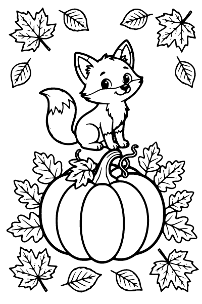 Cute Fall Coloring Page 2, Cute Fall coloring page