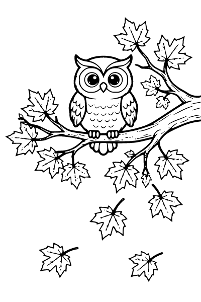 Cute Fall Coloring Page 3, Cute Fall coloring page