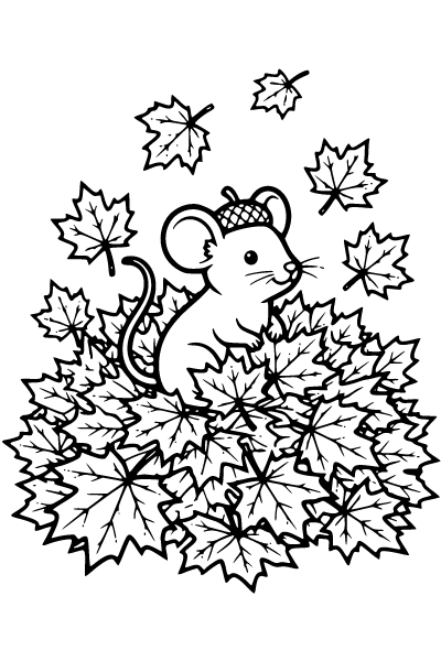 Cute Fall Coloring Page 5, Cute Fall coloring page