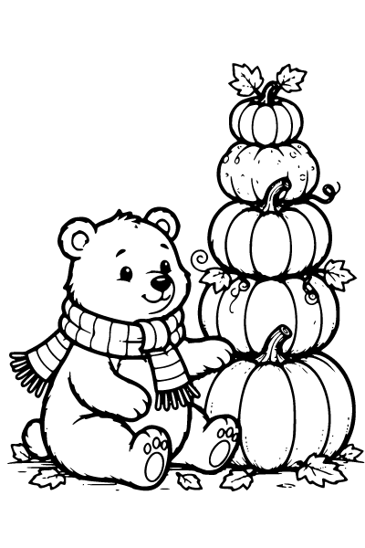 Cute Fall Coloring Page 7, Cute Fall coloring page