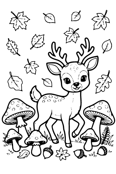 Cute Fall Coloring Page 8, Cute Fall coloring page