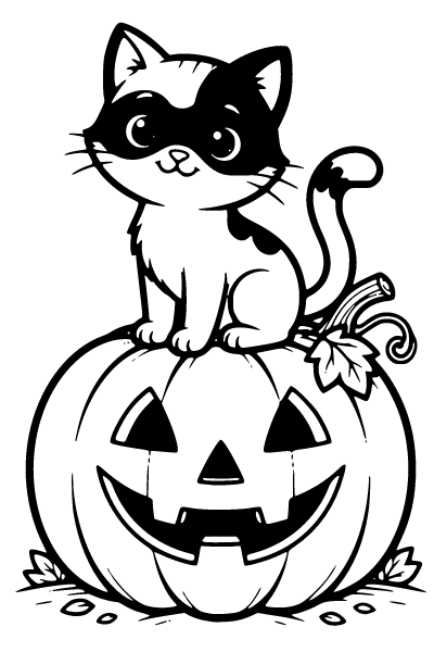 Cute Halloween Coloring Page 1, Cute Halloween coloring page