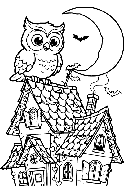 Cute Halloween Coloring Page 4, Cute Halloween coloring page
