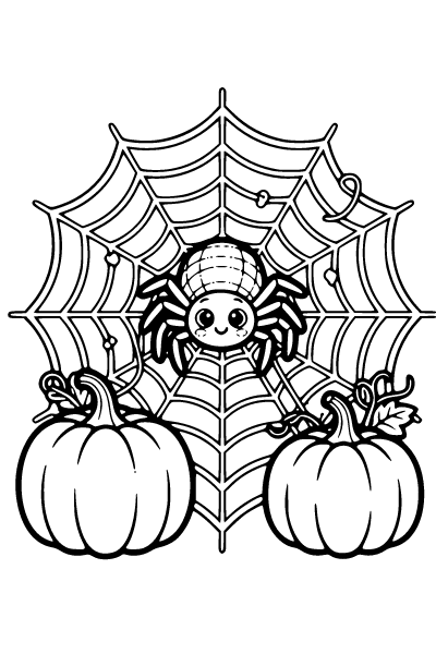 Cute Halloween Coloring Page 5, Cute Halloween coloring page