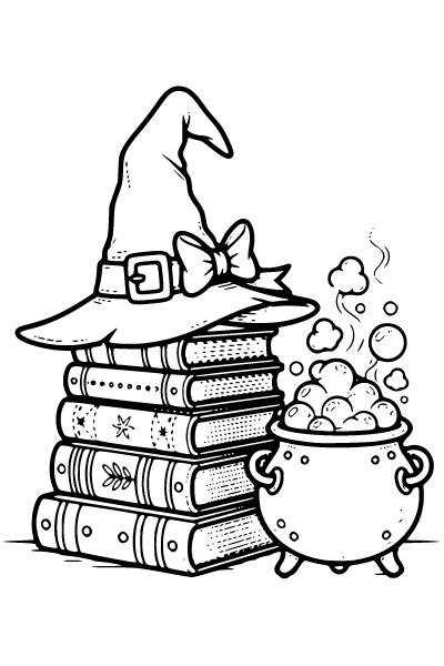 Cute Halloween Coloring Page 6, Cute Halloween coloring page