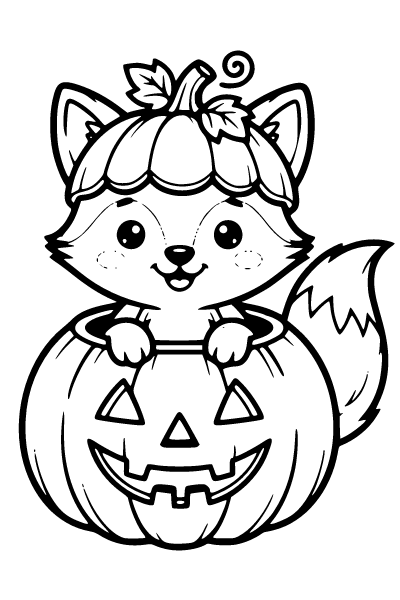 Cute Halloween Coloring Page 7, Cute Halloween coloring page