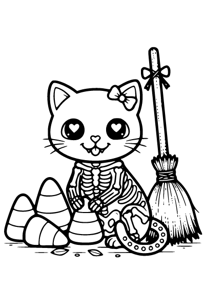 Cute Halloween Coloring Page 8, Cute Halloween coloring page