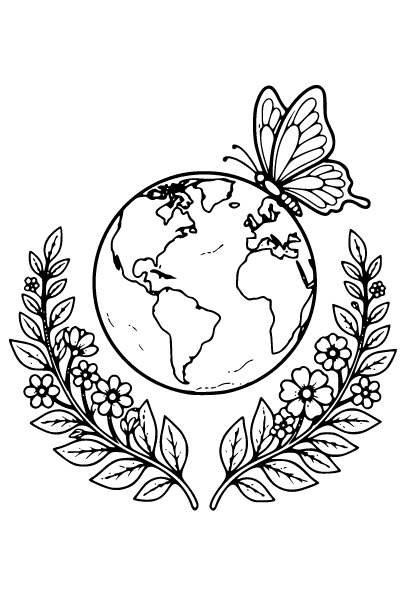 Earth Day Coloring Page 2, Earth Day coloring page