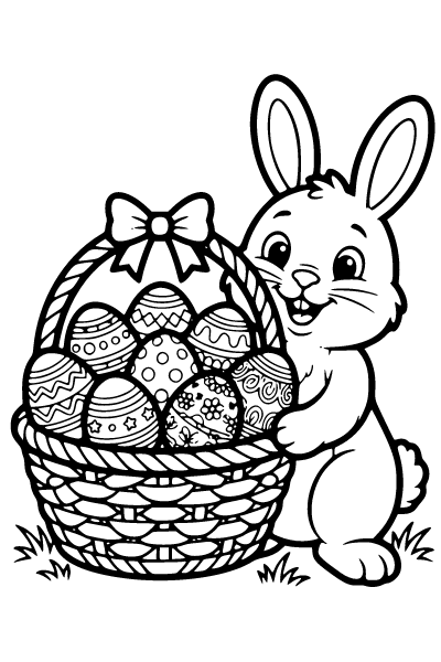 Easter Bunny Coloring Page 1, Easter Bunny coloring page