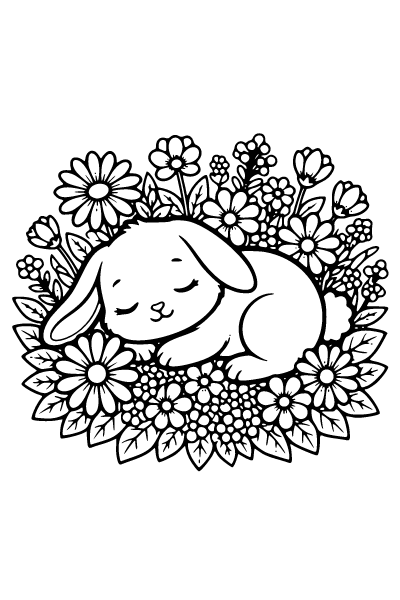 Easter Bunny Coloring Page 11, Easter Bunny coloring page