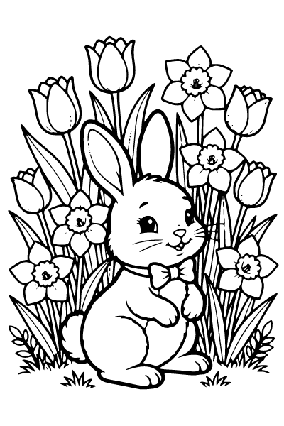 Easter Bunny Coloring Page 2, Easter Bunny coloring page