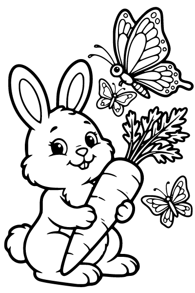 Easter Bunny Coloring Page 4, Easter Bunny coloring page