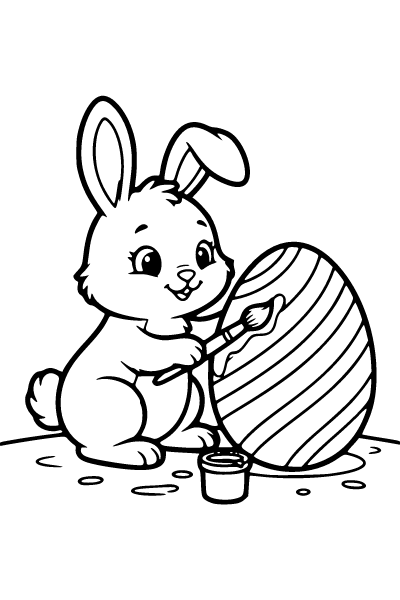 Easter Bunny Coloring Page 7, Easter Bunny coloring page