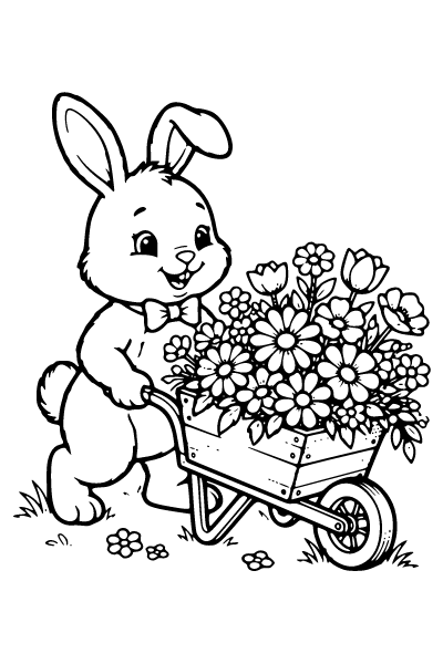 Easter Bunny Coloring Page 9, Easter Bunny coloring page