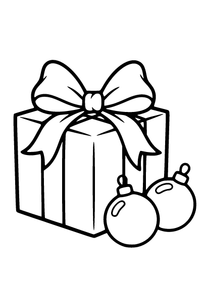 Easy Christmas Coloring Page 2, Easy Christmas coloring page