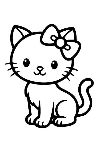 Easy Cute Coloring Page 1, Easy Cute coloring page