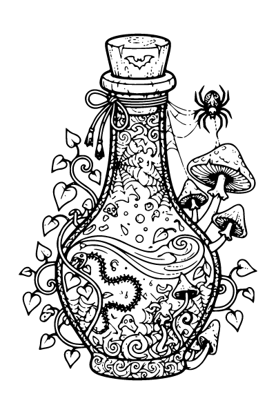 Halloween For Adults Coloring Page 7, Halloween For Adults coloring page