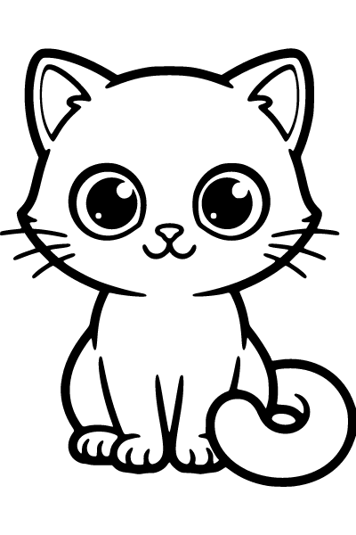 Kitten Coloring Page 1, Kitten coloring page