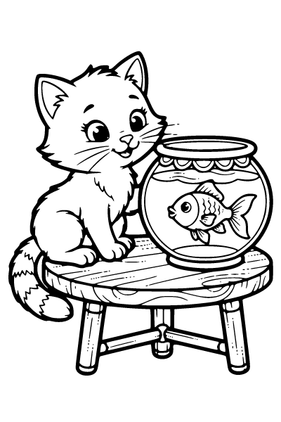 Kitten Coloring Page 10, Kitten coloring page
