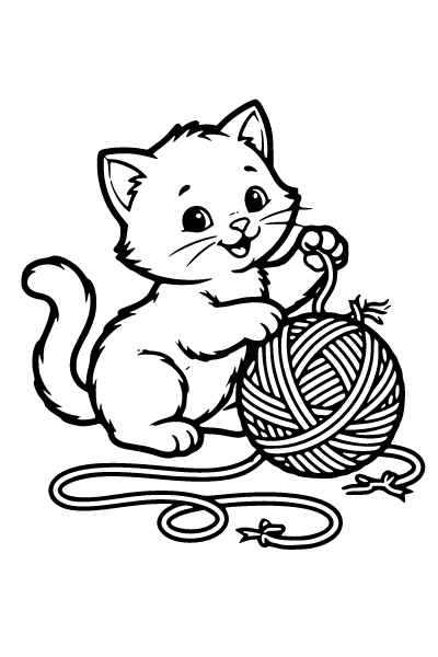 Kitten Coloring Page 2, Kitten coloring page