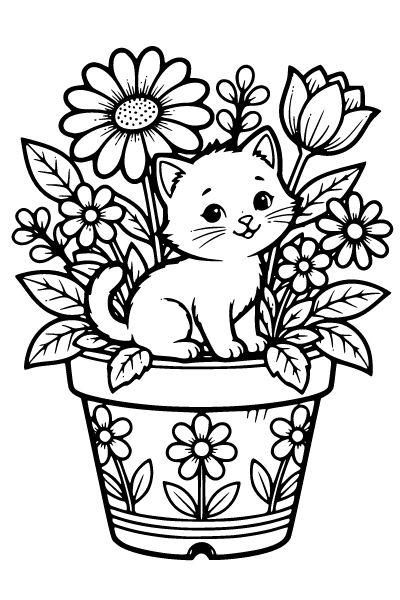 Kitten Coloring Page 3, Kitten coloring page