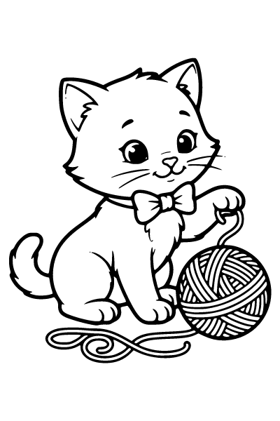 Kitten Coloring Page 5, Kitten coloring page